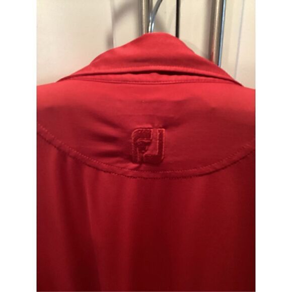 FootJoy FJ Mens Prodry Lisle Red Polo Sz L Short Sleeve Golf Stretch - Picture 6 of 10